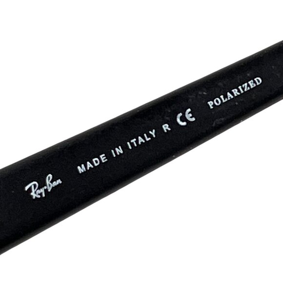 Vtg Ray Ban RB3189 Leather II 004/9A Polarized Sunglasses Metal Wrap Italy Black - Picture 7 of 13